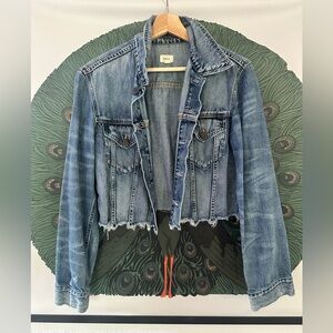 Able Cropped Distressed Denim Jacket